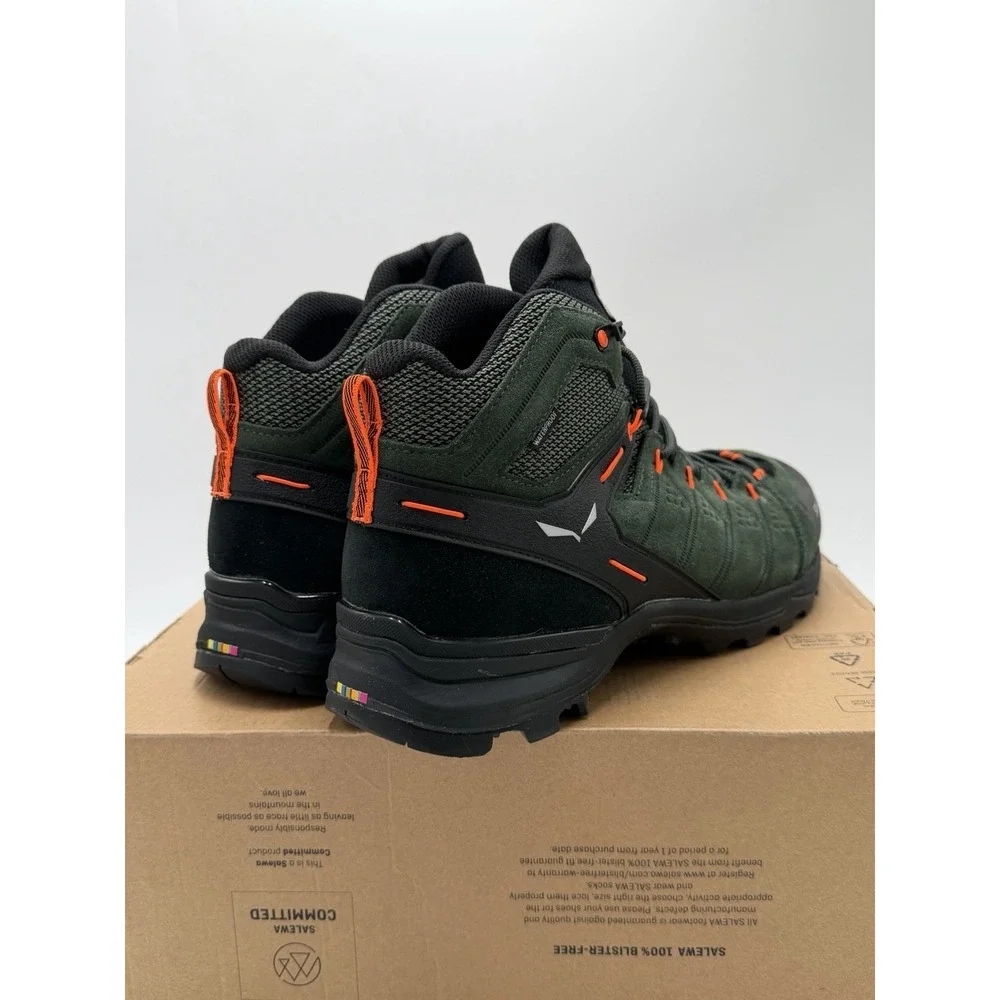 Salewa Alp Mate Mid Men's Waterproof Shoe Hiking Boot Black Green Size 12.5